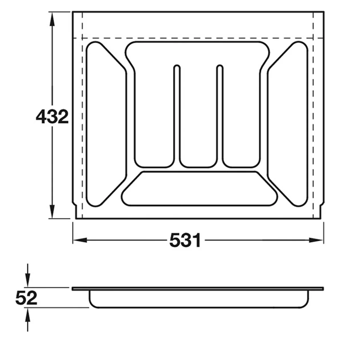 CUTLERY INSERT 531x432x52 PL/WHI - Image 2