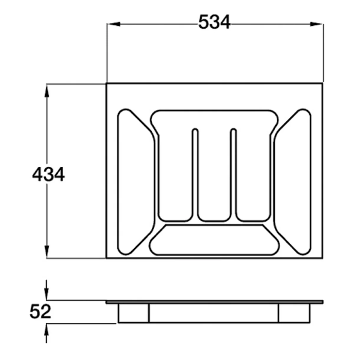 CUTLERY INSERT 534x434x52 PL/SLV - Image 2