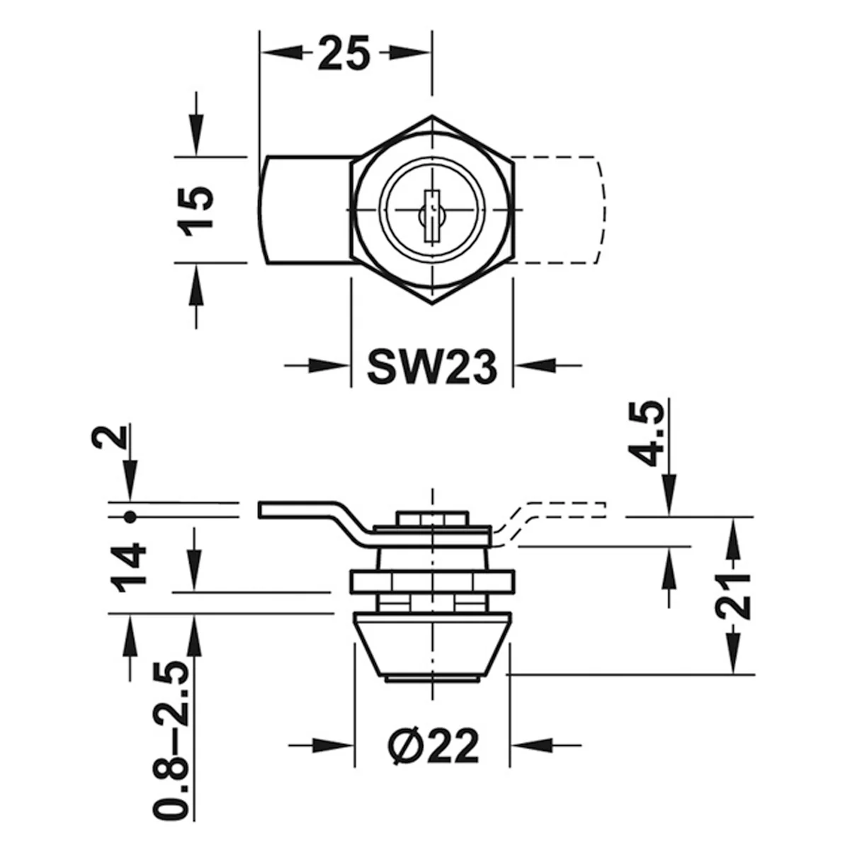 CYL CAM LOCK CRNK RAND 180deg LH PCP - Image 2