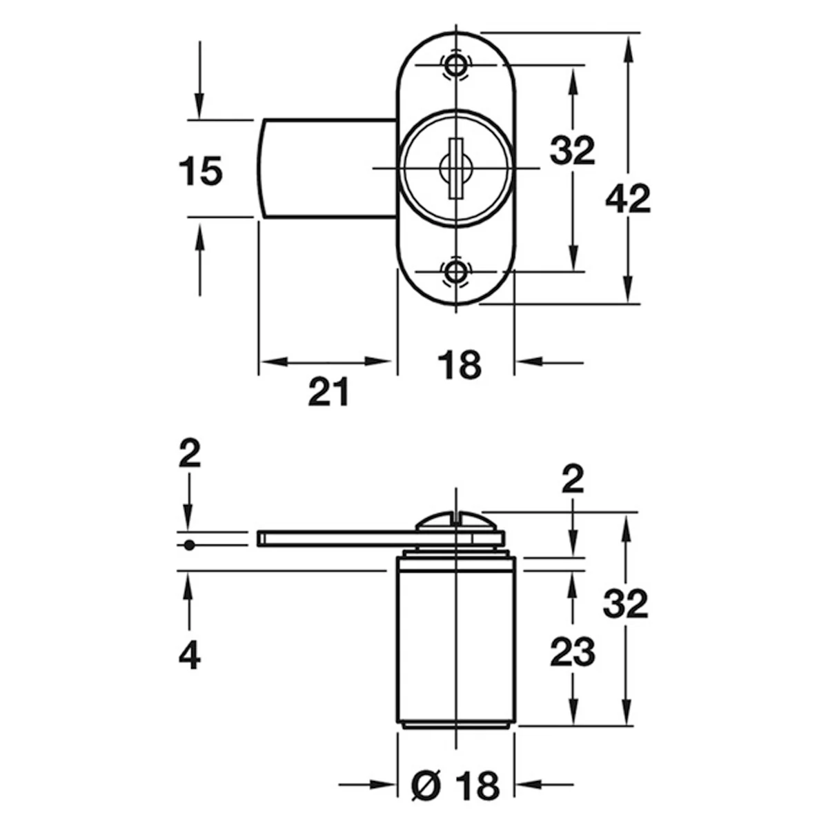 CYL LEVER LOCK 90deg RIGHT FH1 ZA/MNP - Image 2