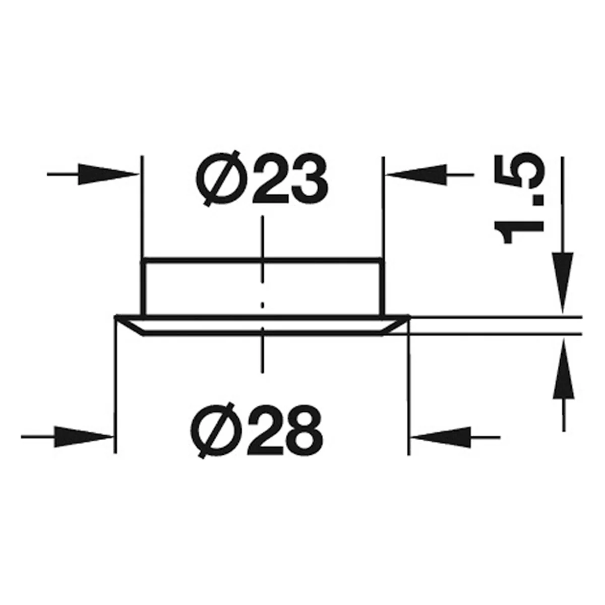 CYLINDER ROSETTE D28x1.5 ST/MNP - Image 2
