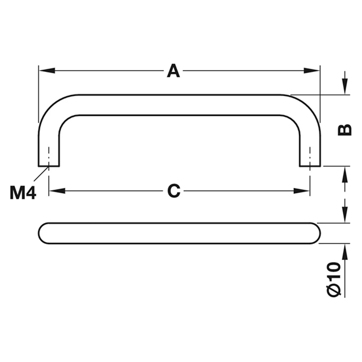 D HANDLE 128HC 138x28x10 ST/MNI - Image 2