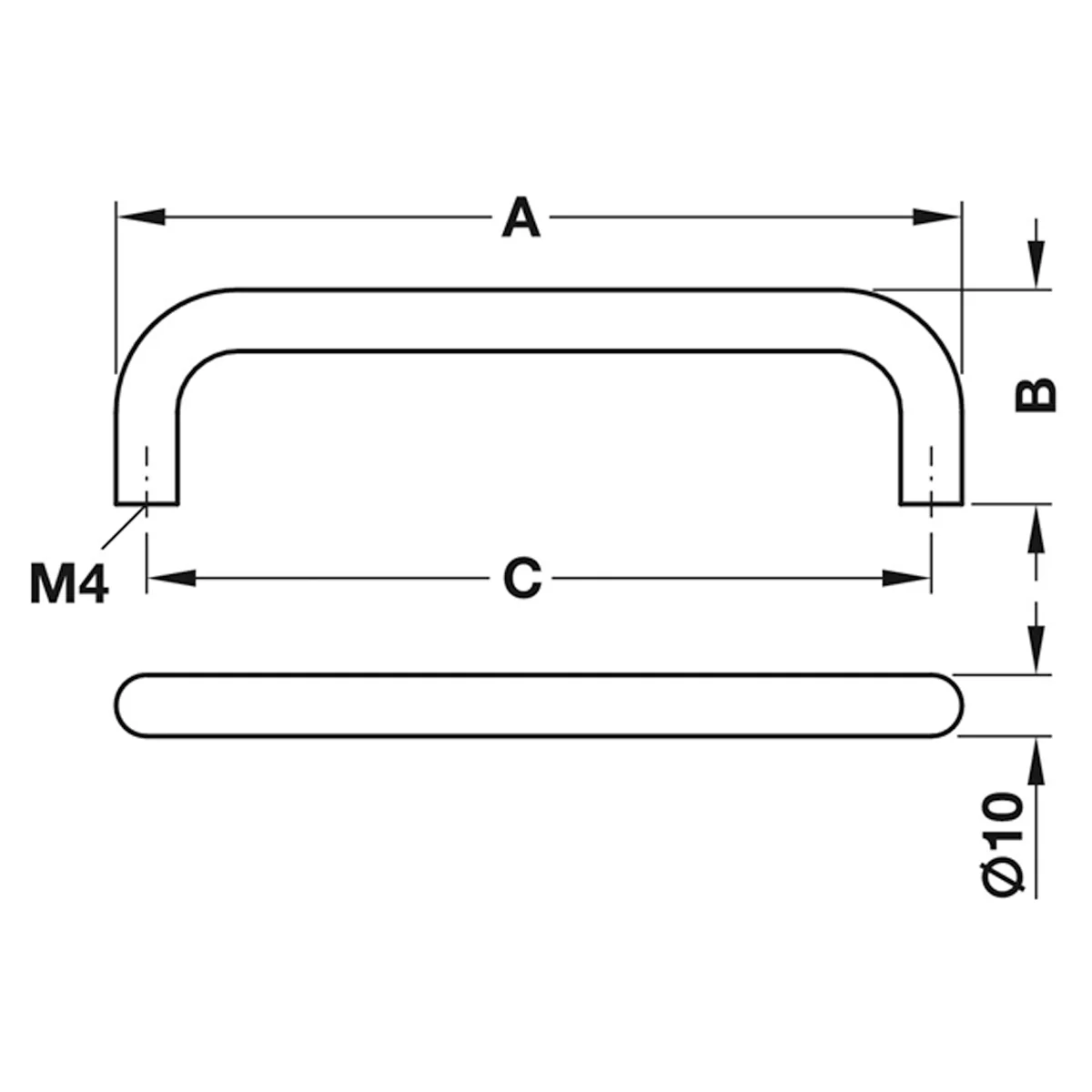D HANDLE 128HC 138x28x10 ST/PCP - Image 2