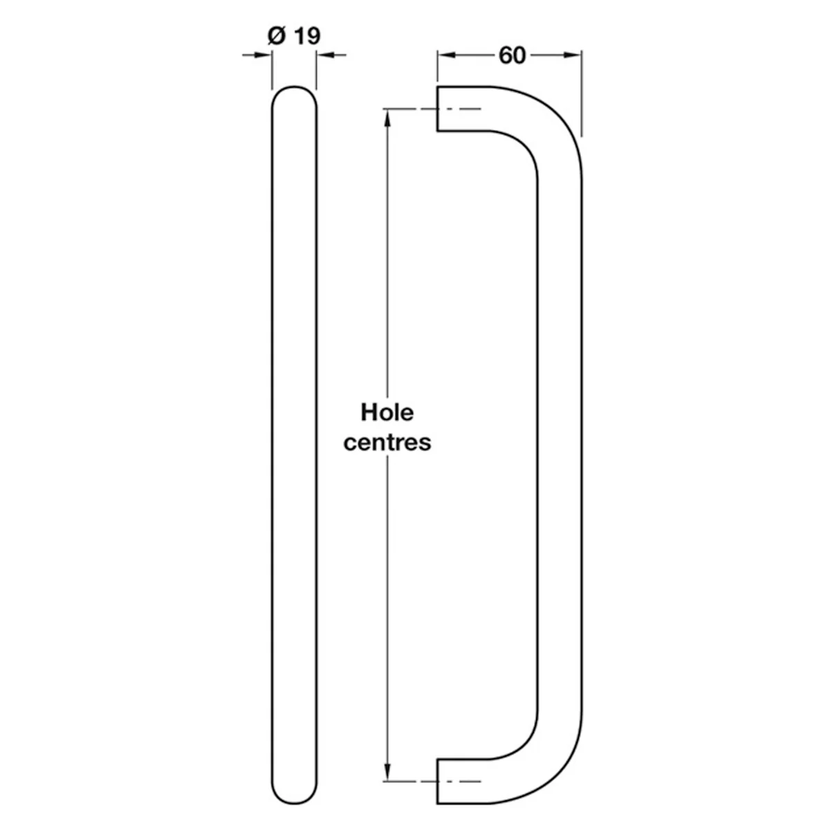 D SHAPED PULL HANDLE BOLT 300HC SSS - Image 2