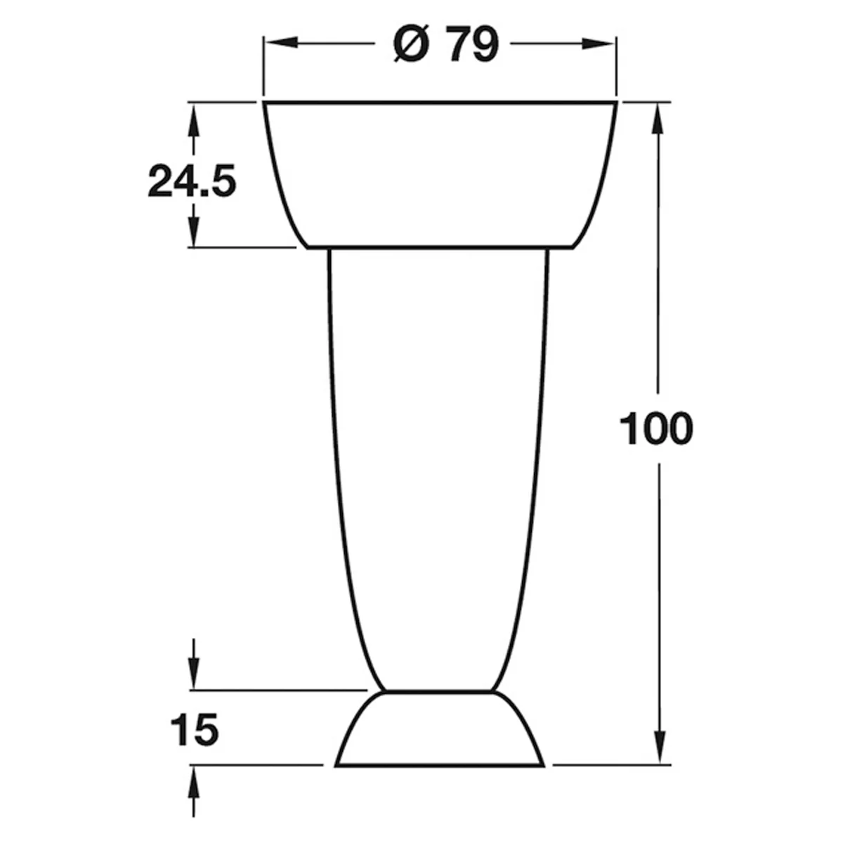 DECORATIVE LEG D79x150 SLV 4SET - Image 2