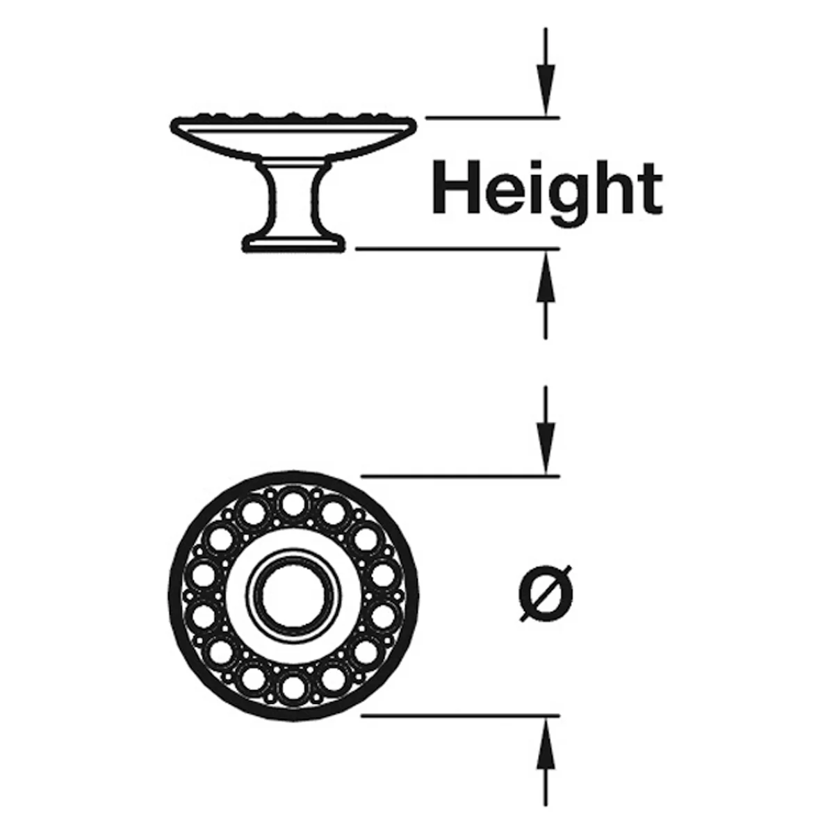 DIAMOND KNOB D45x27 ZA/PCP - Image 2