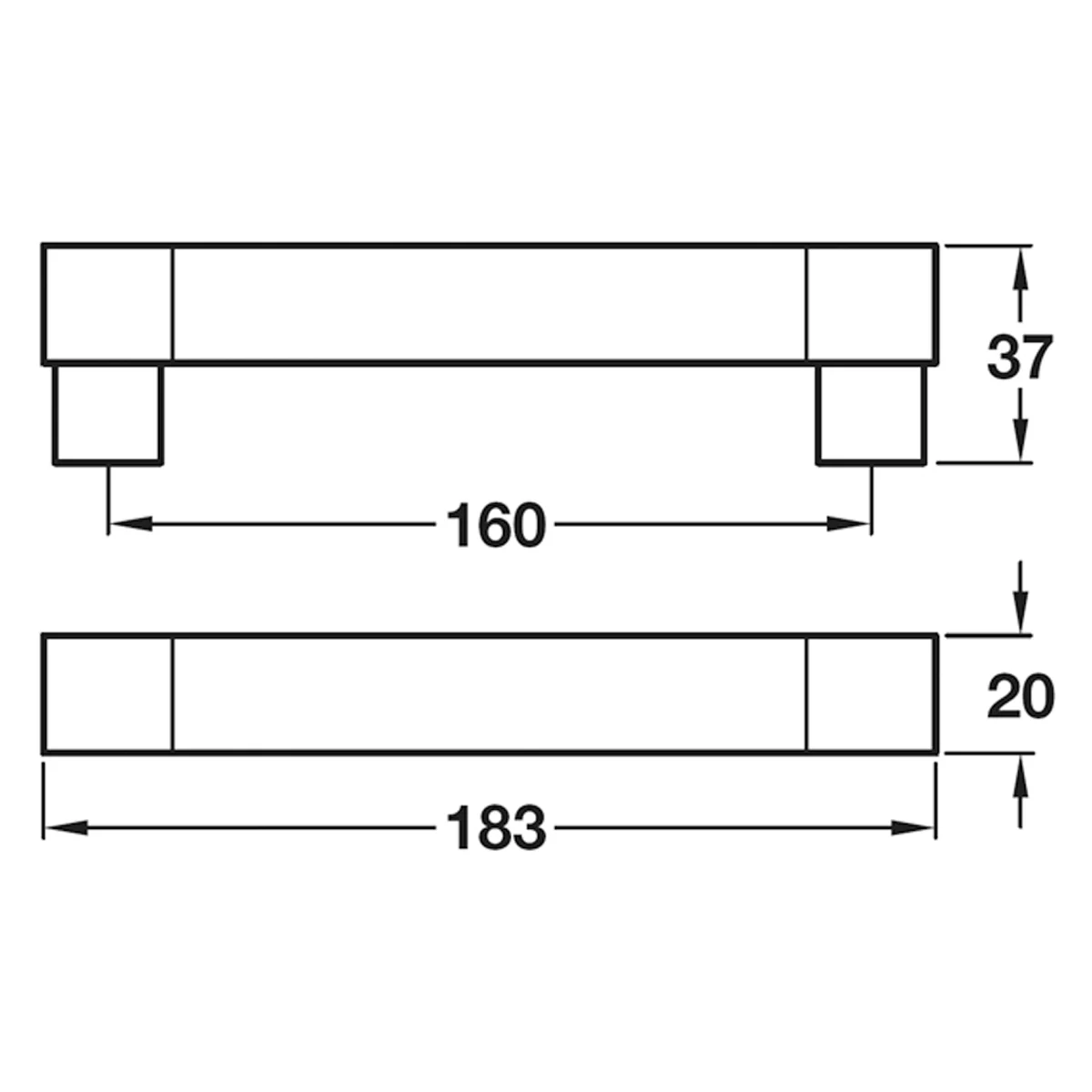 DOMINO BAR HANDLE 160HC PCP/BLK - Image 2