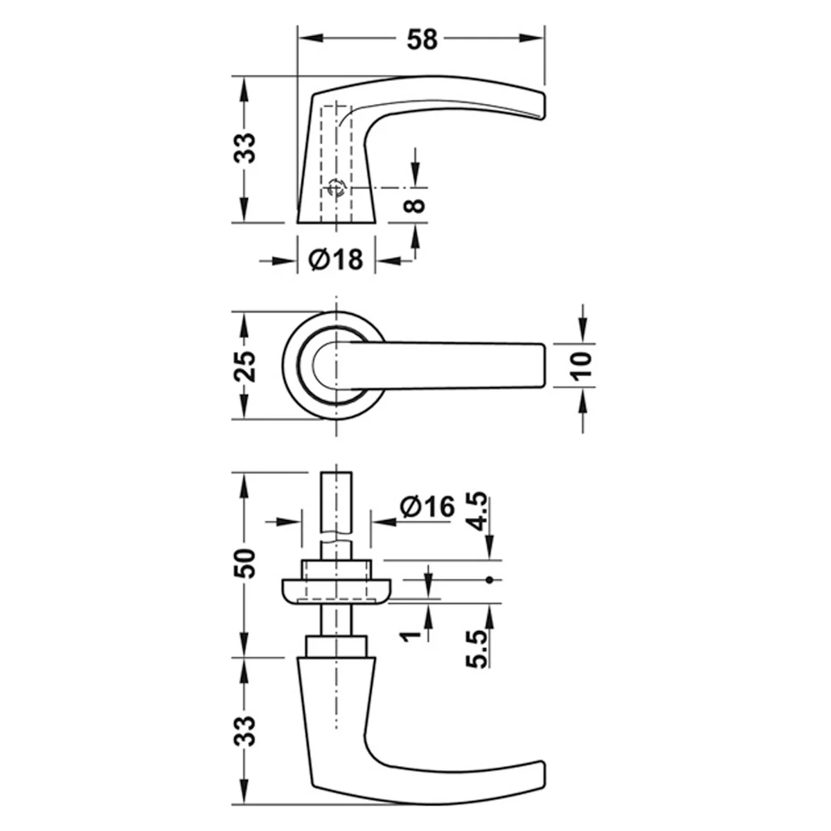 DOOR HANDLE SET PL/BROWN - Image 2