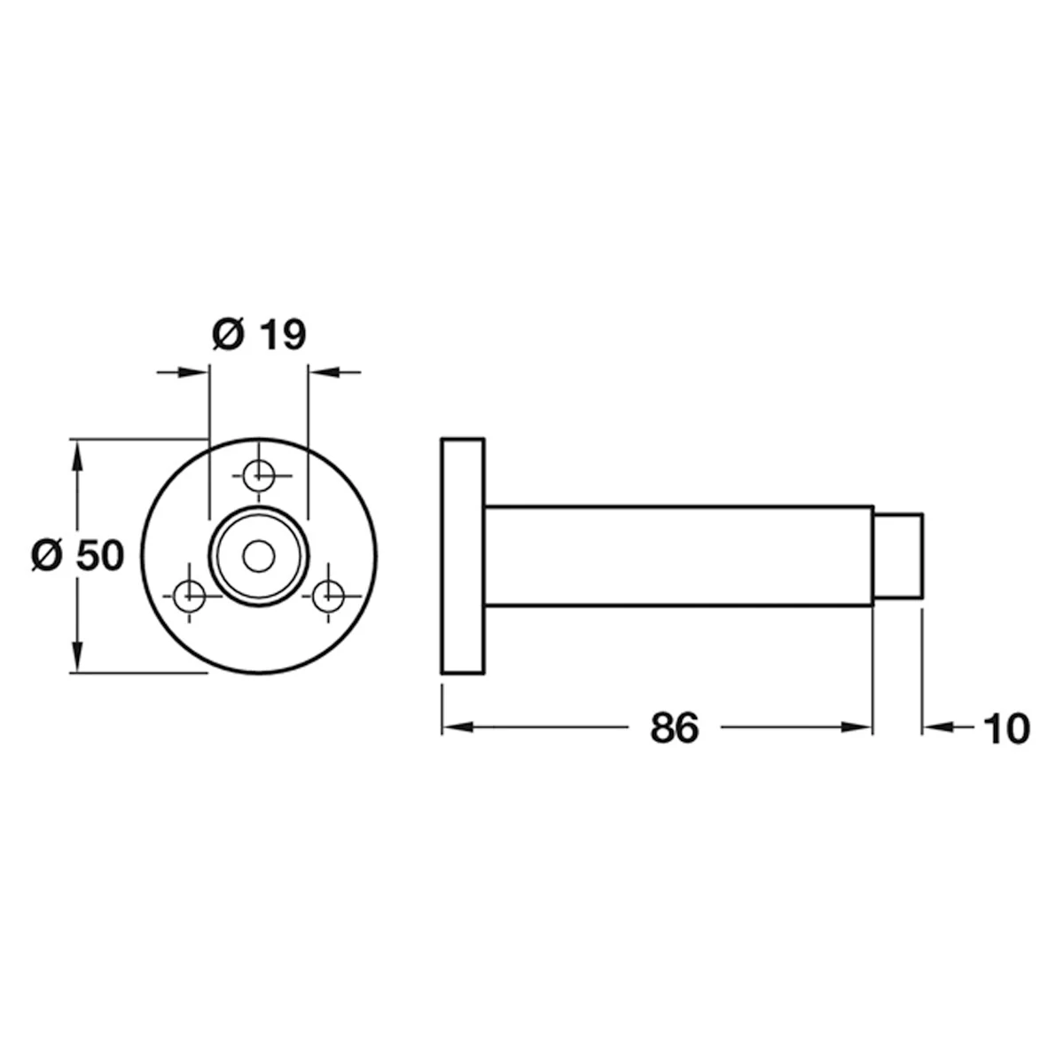 DOOR STOP CONC WALL D50x96 SSS - Image 2