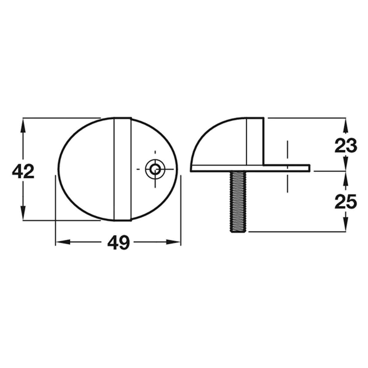 DOOR STOP FLOOR 49x42x48 ALU/SAA - Image 2