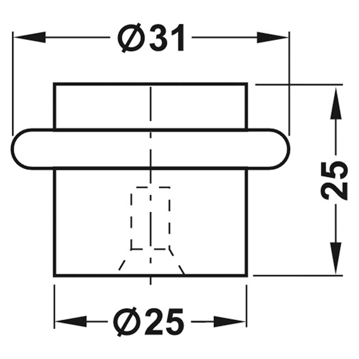 DOOR STOP FLOOR MOUNT D31x23 SSS/RB - Image 2