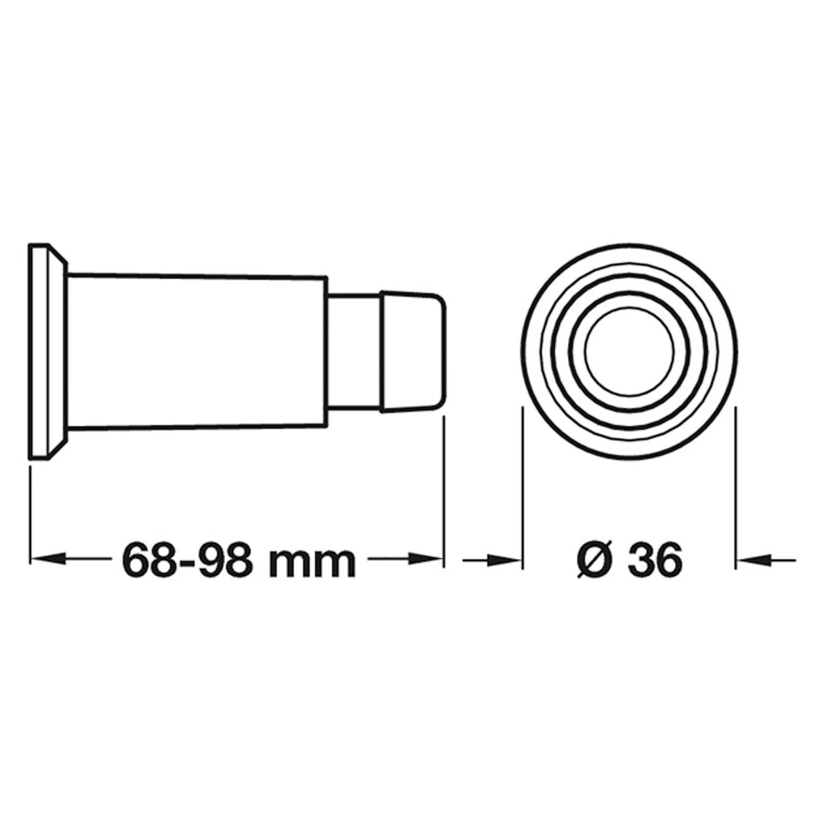 DOOR STOP WALL MOUNT D36x69-98 PCPB - Image 2