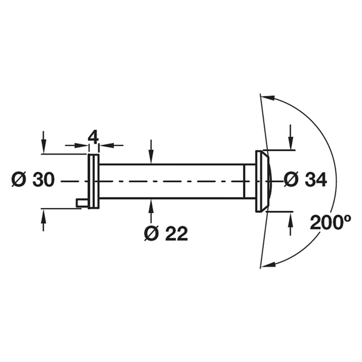 DOOR VIEWER 200deg D34 BRS/PNP - Image 2