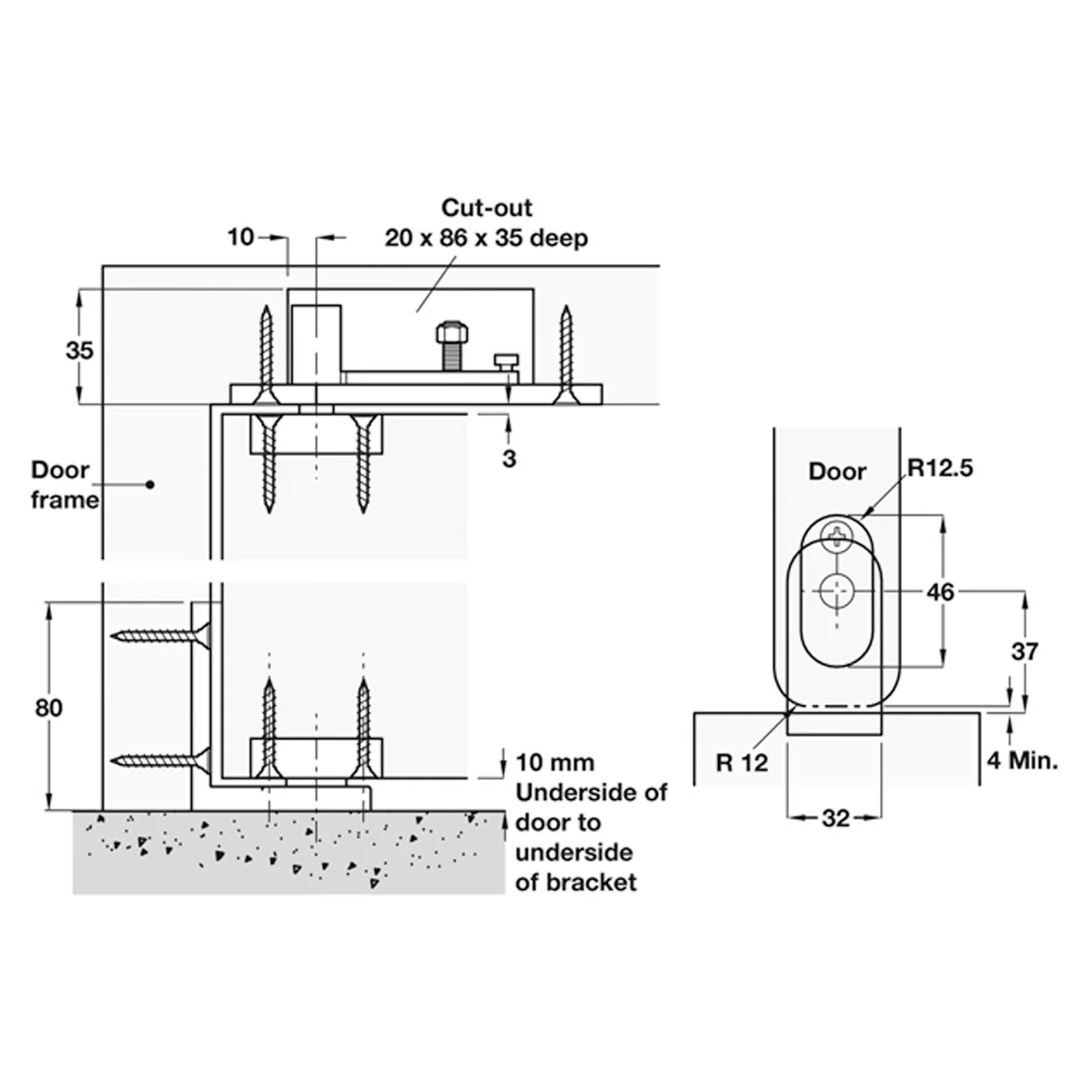DOUBLE ACTION PIVOT SET FRAME 80KG - Image 2