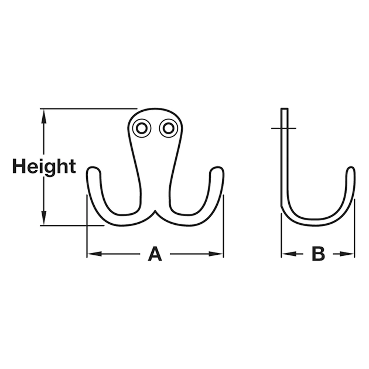 DOUBLE COAT HOOK 48x34 ALU/POL - Image 2