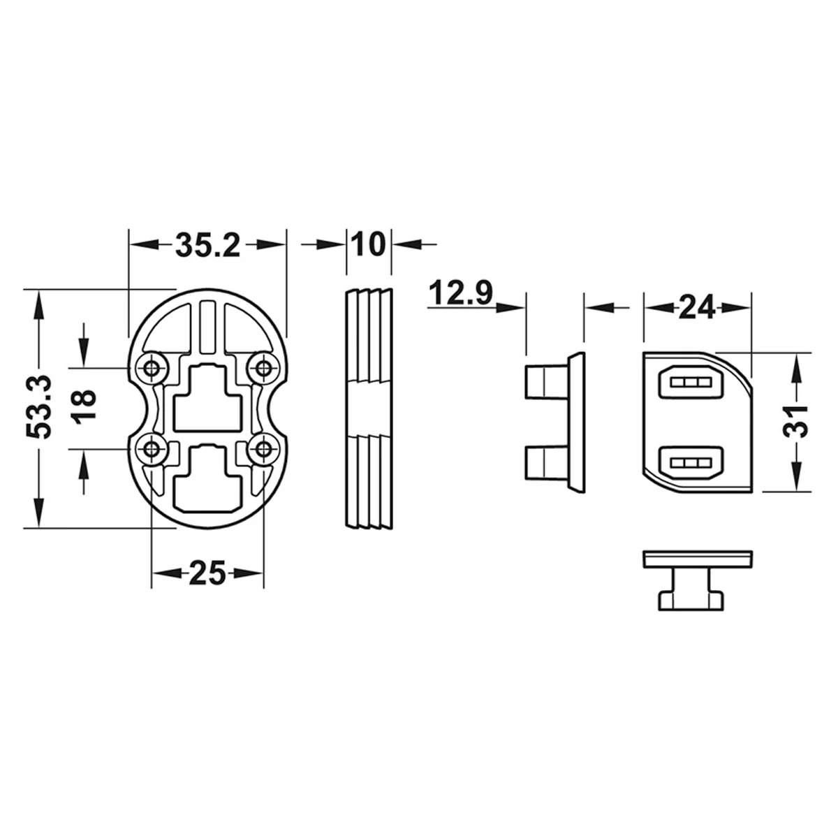 DRESSCODE WOOD PANEL ADAPTERx2 WHI - Image 2