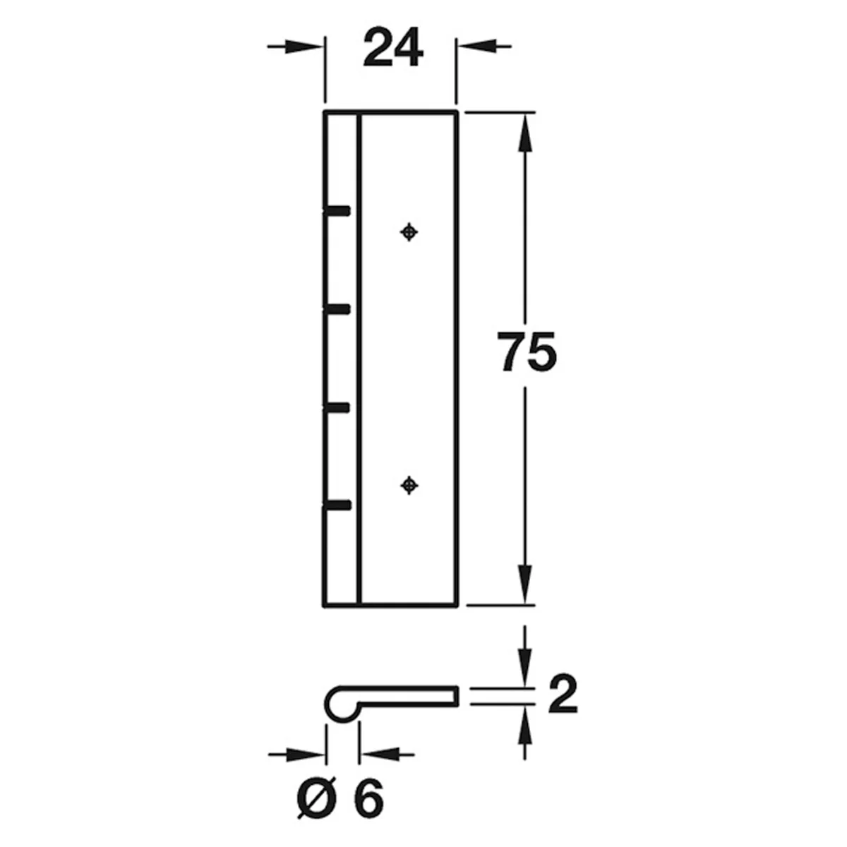 DUMMY HINGE 75x24x2 BRS/BRZ - Image 2
