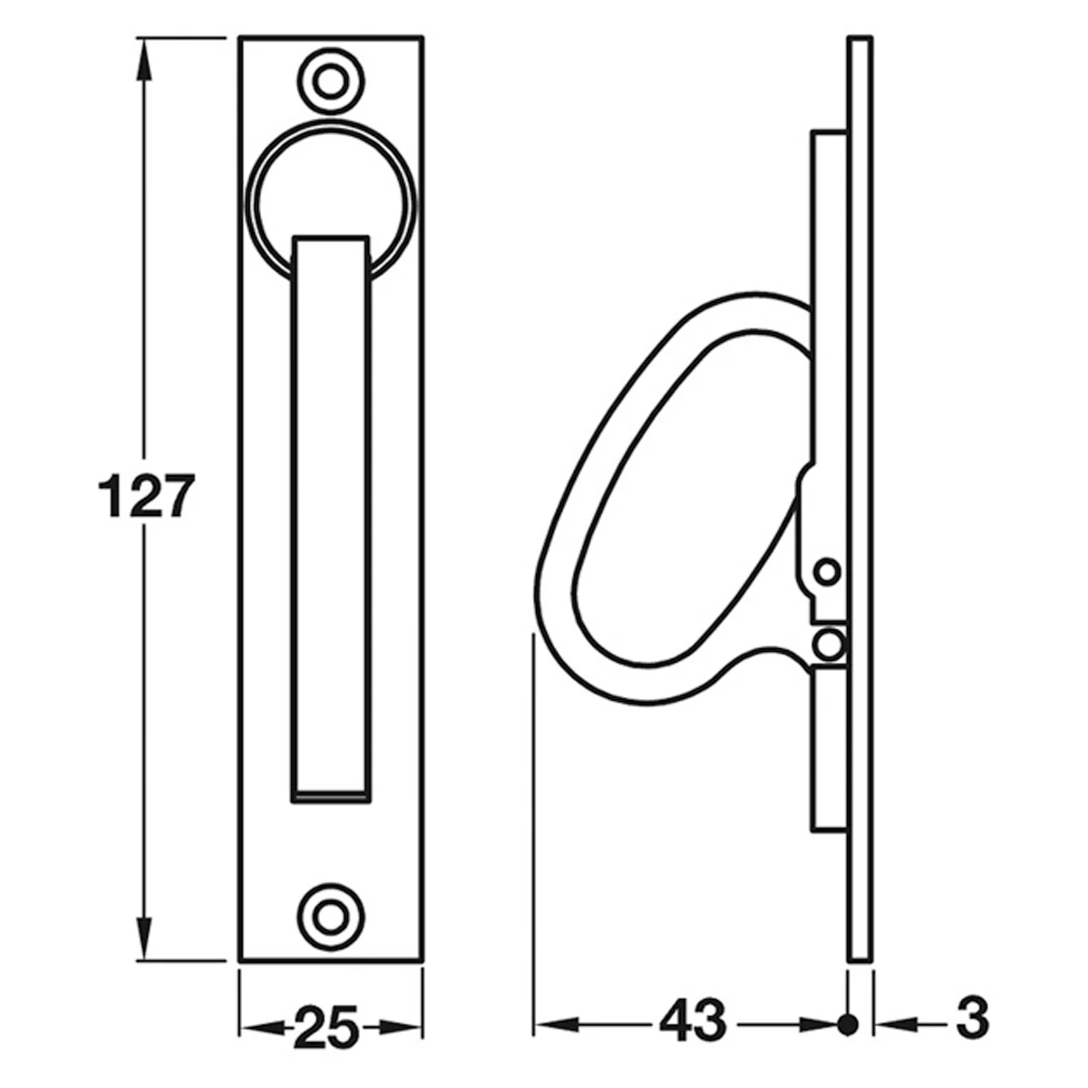 EDGE FLUSH PULL 127x25x46 SNP - Image 2