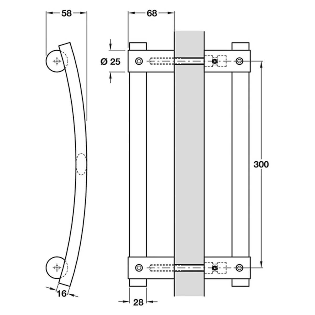 EIGER OVAL PULL HANDLE 300 BTB SSS - Image 2