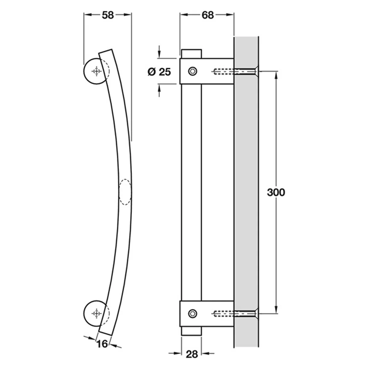 EIGER OVAL PULL HANDLE BOLT ST/SAT - Image 2