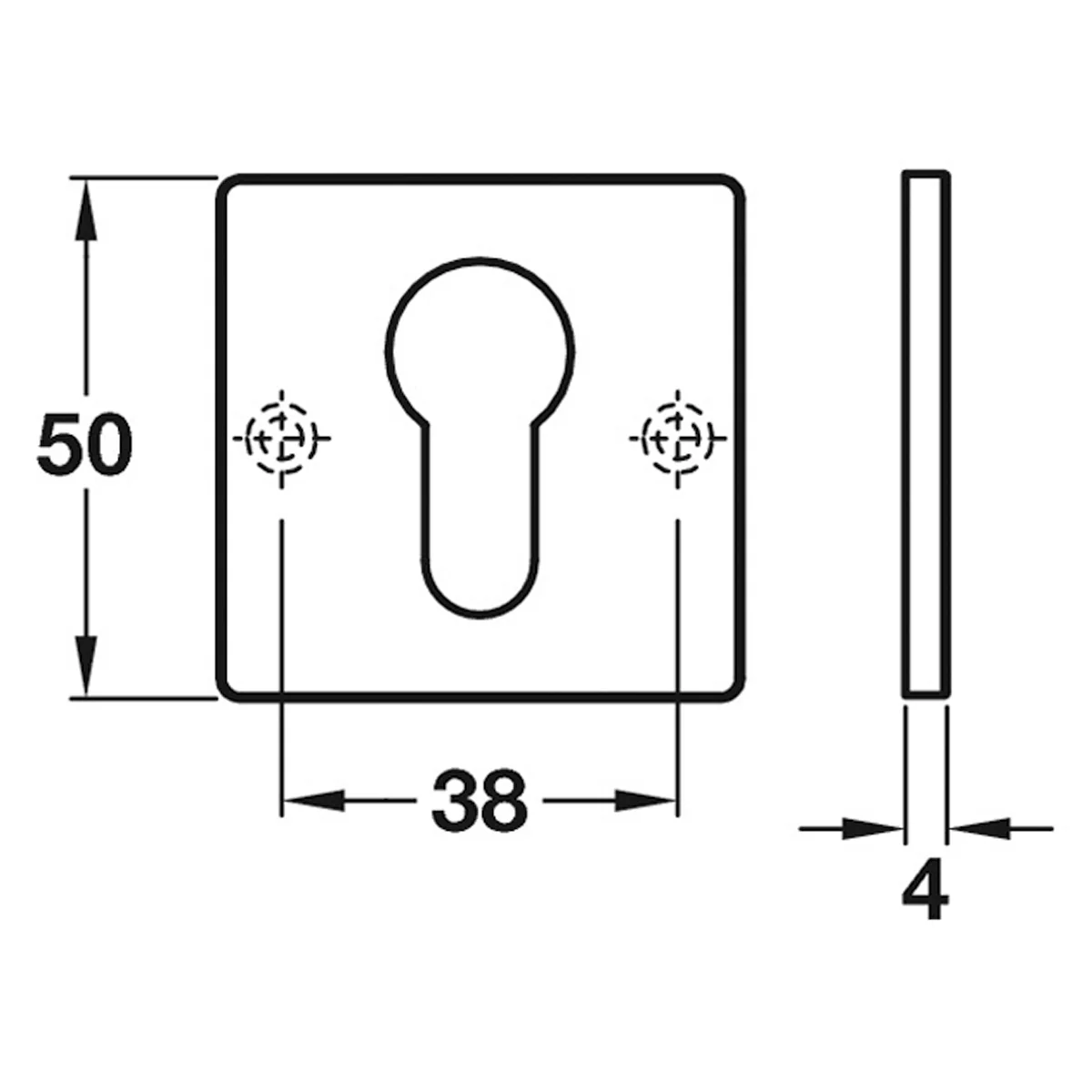 ESCUTCHEON 316 PRO 50x50x4 PSS - Image 2