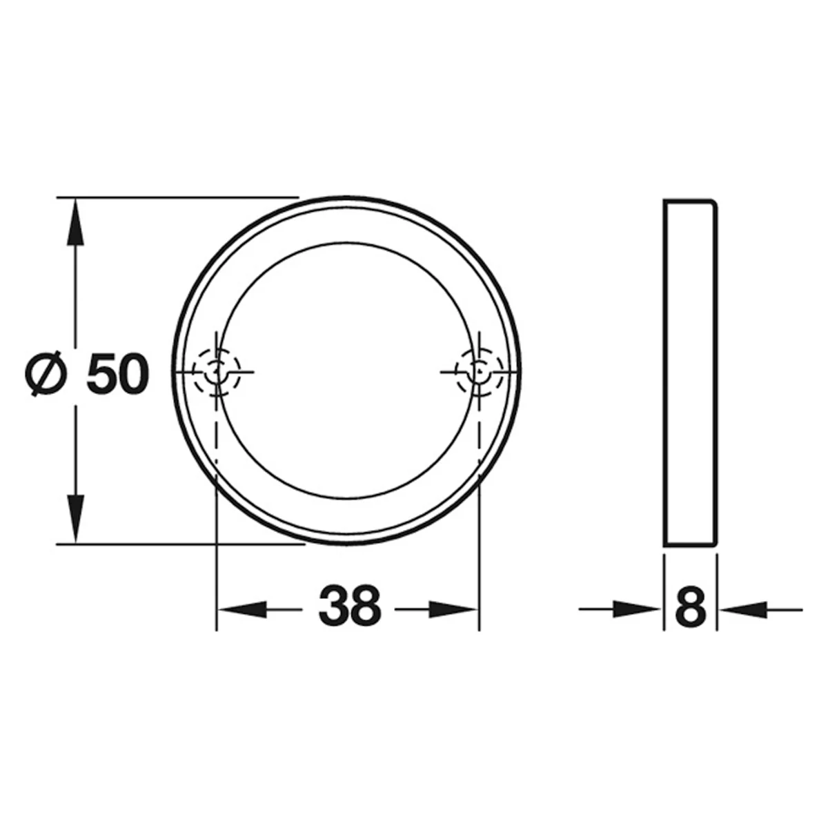 ESCUTCHEON BLANK D52x8 ST/SAT - Image 2