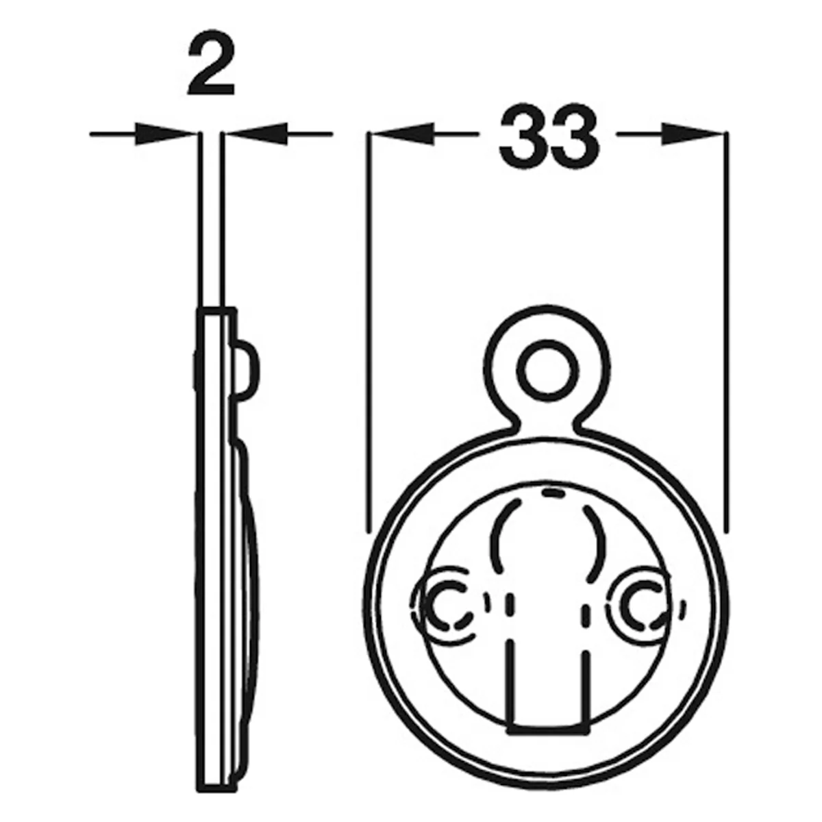 ESCUTCHEON COV STDKEY D33x2 BRS/POL - Image 2