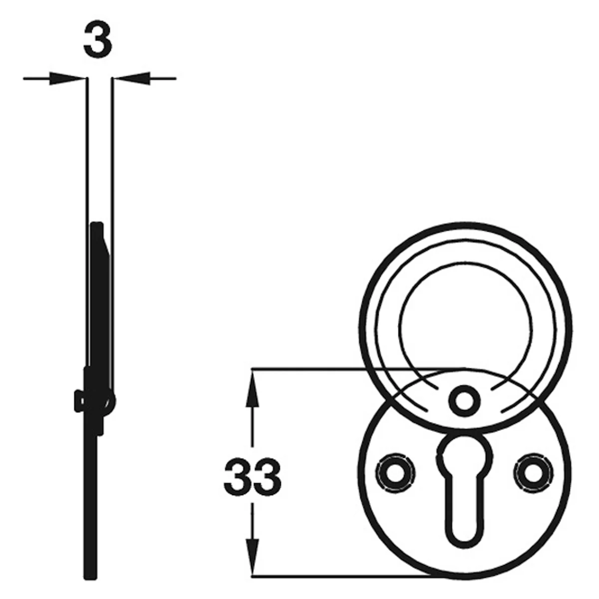 ESCUTCHEON COVERED STD D33x3 SAA - Image 2