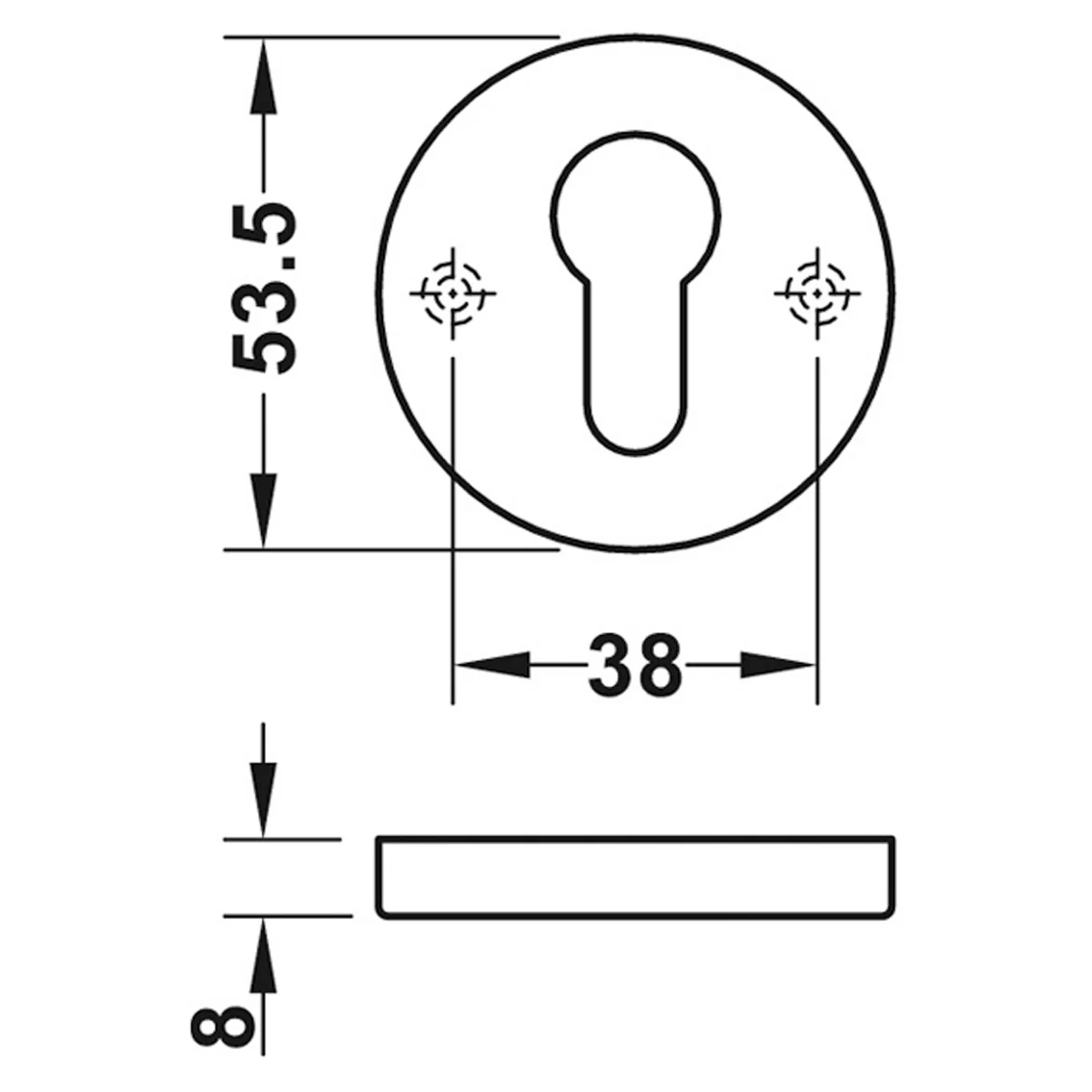 ESCUTCHEON EURO D53x8 SSS - Image 2