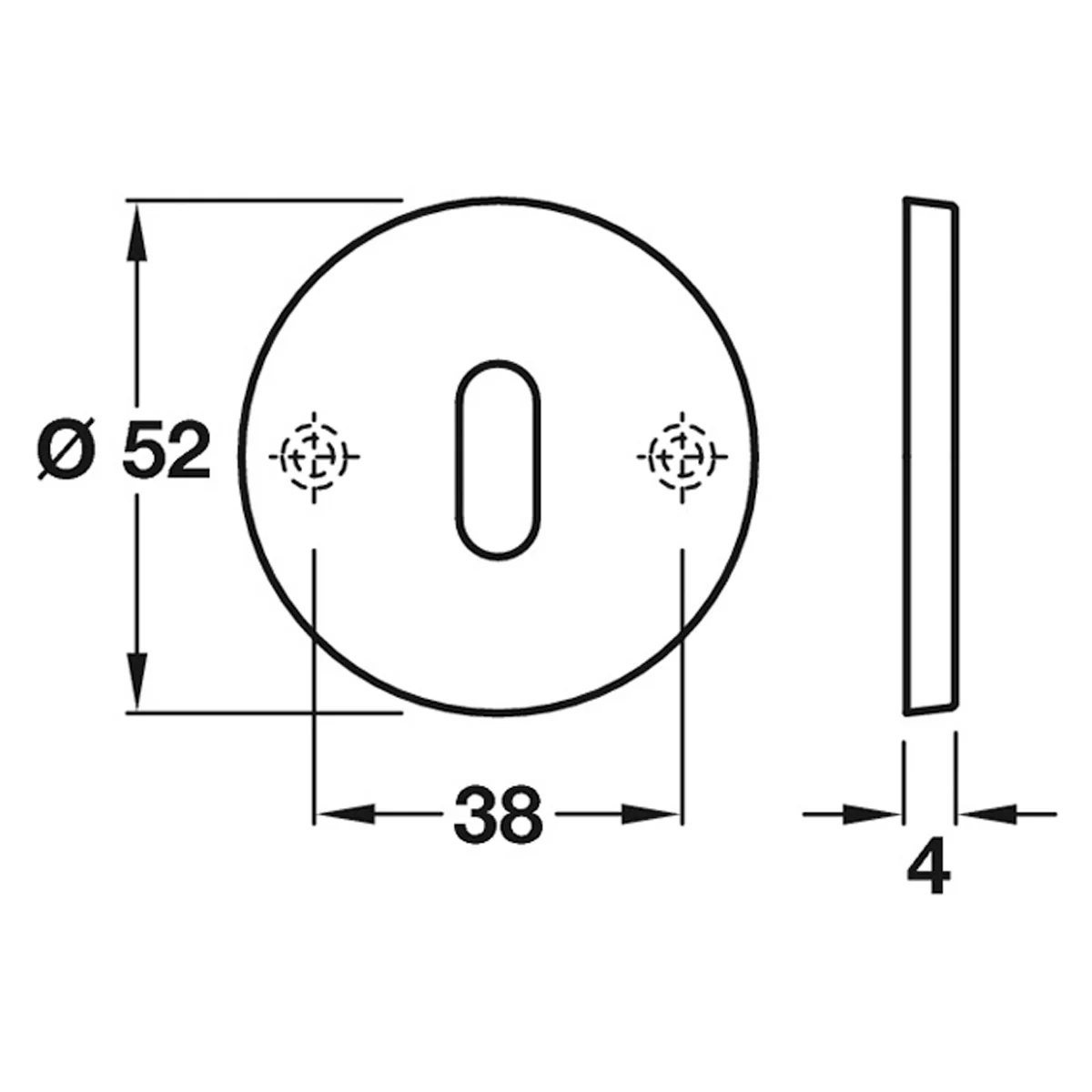 ESCUTCHEON KEYWAY 316 D52x4 SSS - Image 2