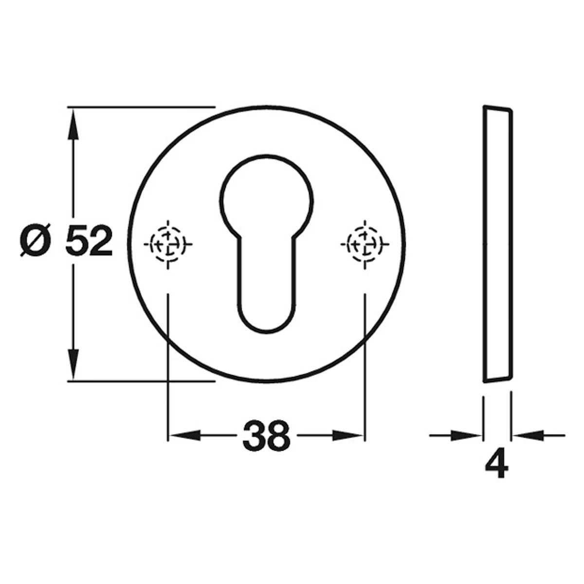 ESCUTCHEON PROF CYL 316 D52x4 PSS - Image 2