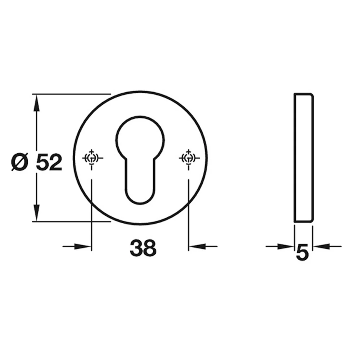ESCUTCHEON PROF CYL D50x6 ST/SAT - Image 2