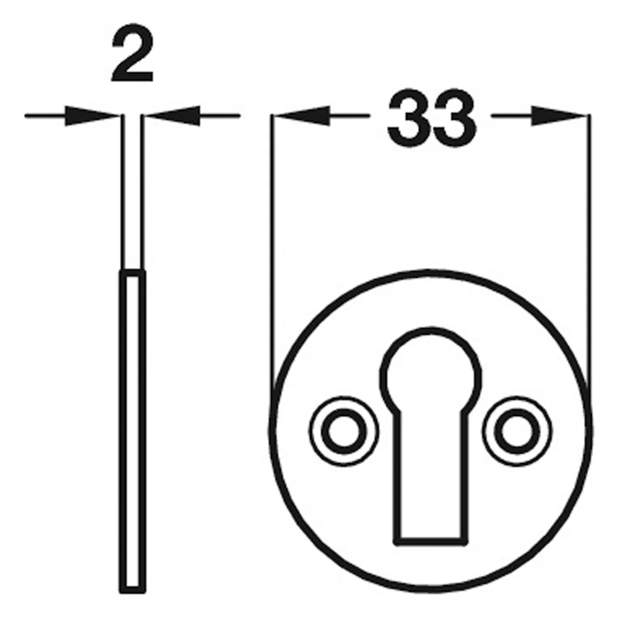 ESCUTCHEON STDKEY D33x2 BRS/POL - Image 2