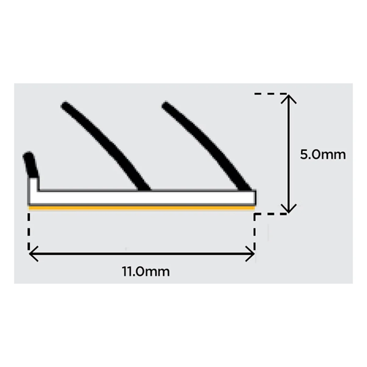 Exisound Twin Flipper Adhesive Strip 3000mm Black (EXT110F)