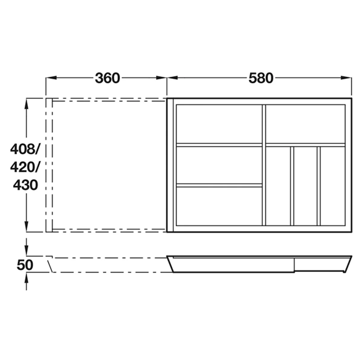 EXTRAY CUT INSERT 440x600-1000 EOK - Image 2