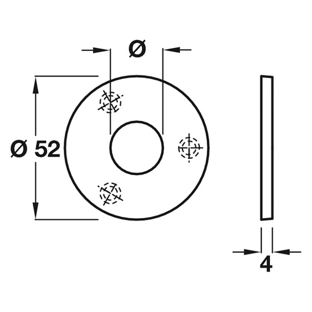 FACE FIXING ROSE D16 D52x4 SSS - Image 2