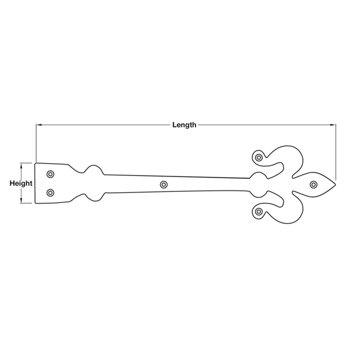 FDL HINGE FRONT 406x50 IR/BLK - Image 2
