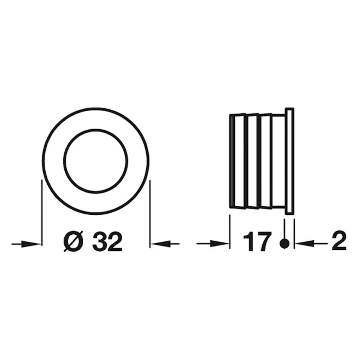 FINGER FLUSH PULL D32x19 MKBZ - Image 2