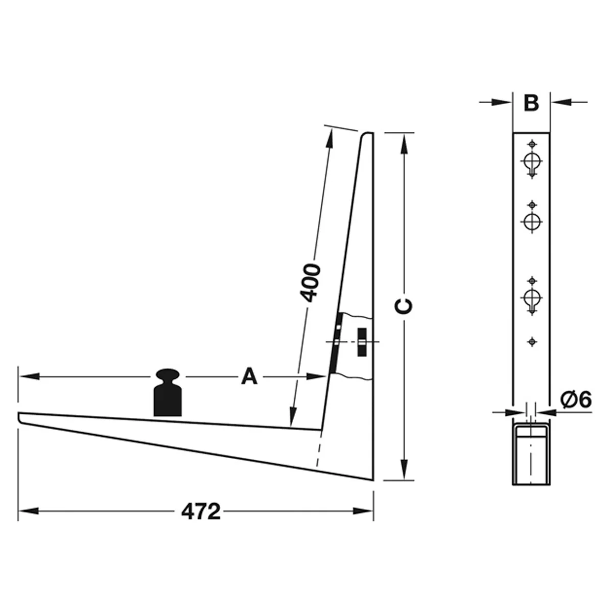 FIX BKT HEBGO BENCH 500KG ST/BG - Image 2