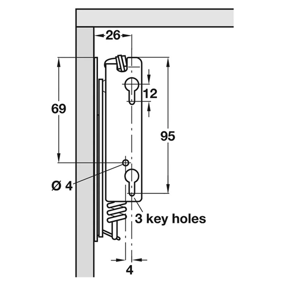 FLAP HINGE SPRUNG 2x180N ST/ZP - Image 2