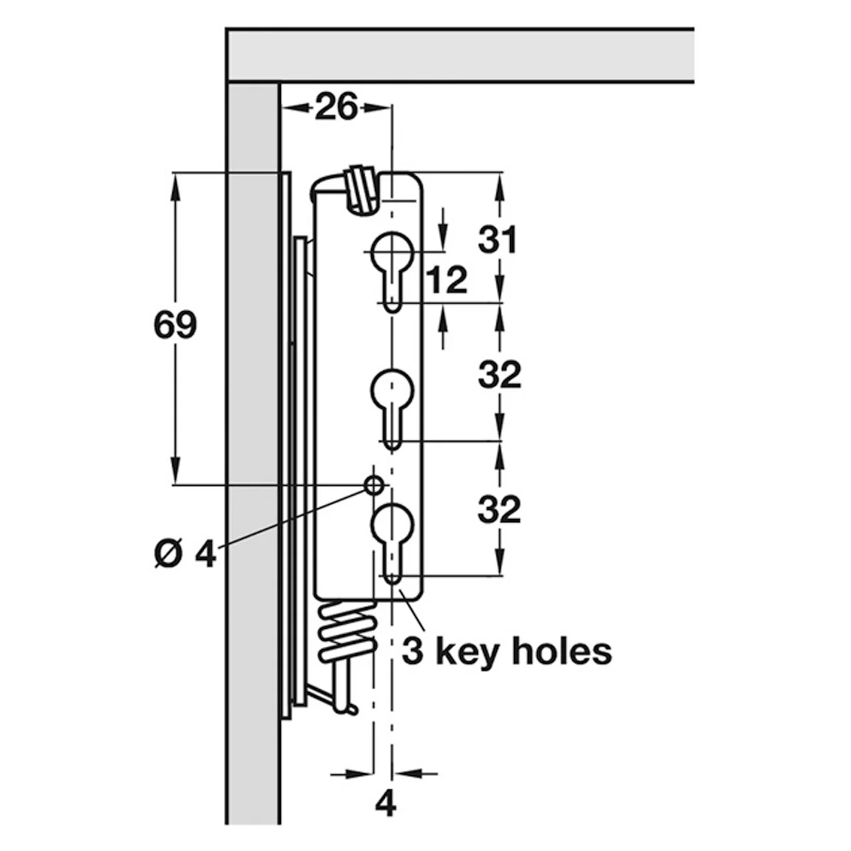 FLAP HINGE SWING UP 2x180N ST/ZP - Image 2