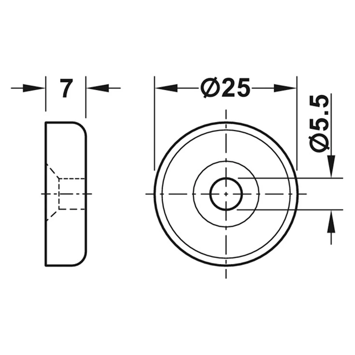 FLAT MAGNETIC CATCH 3.6KG ST/GLV - Image 2