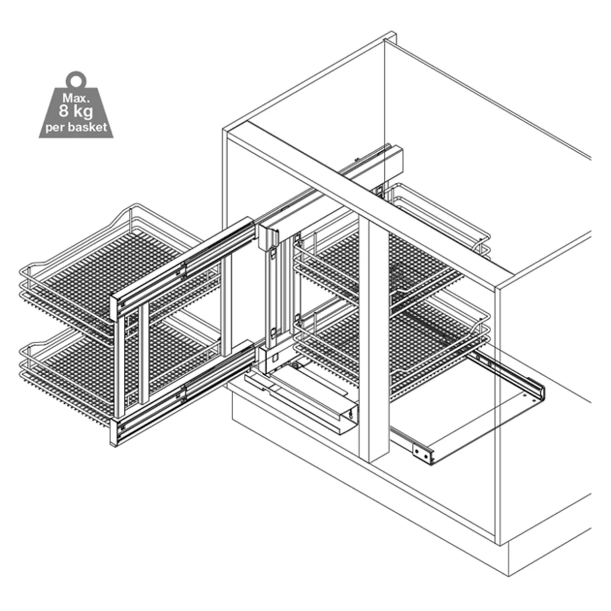 FLEXCORNER PULLOUT UNIT 0900 ST/WHI - Image 2