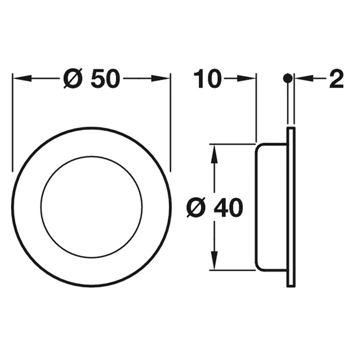 FLUSH PULL HANDLE D50x10 SSS - Image 2
