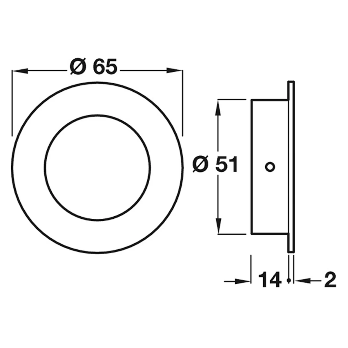 FLUSH PULL HANDLE D65x14 PSS - Image 2