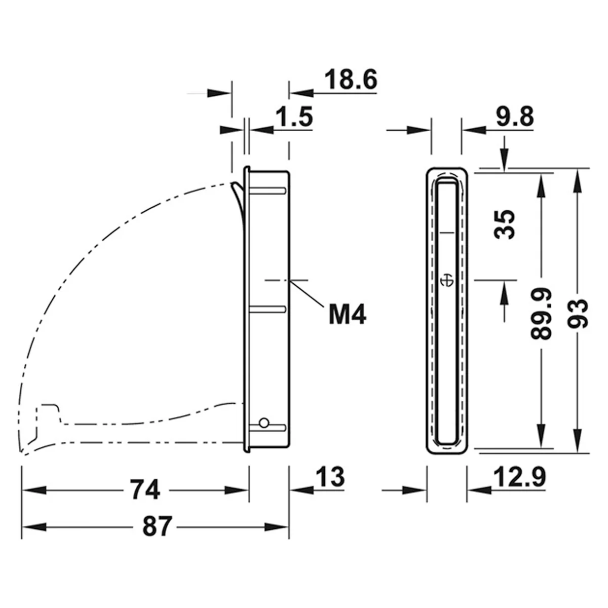 FOLDING COAT HOOK 93x13x15 ZA/PCP - Image 2