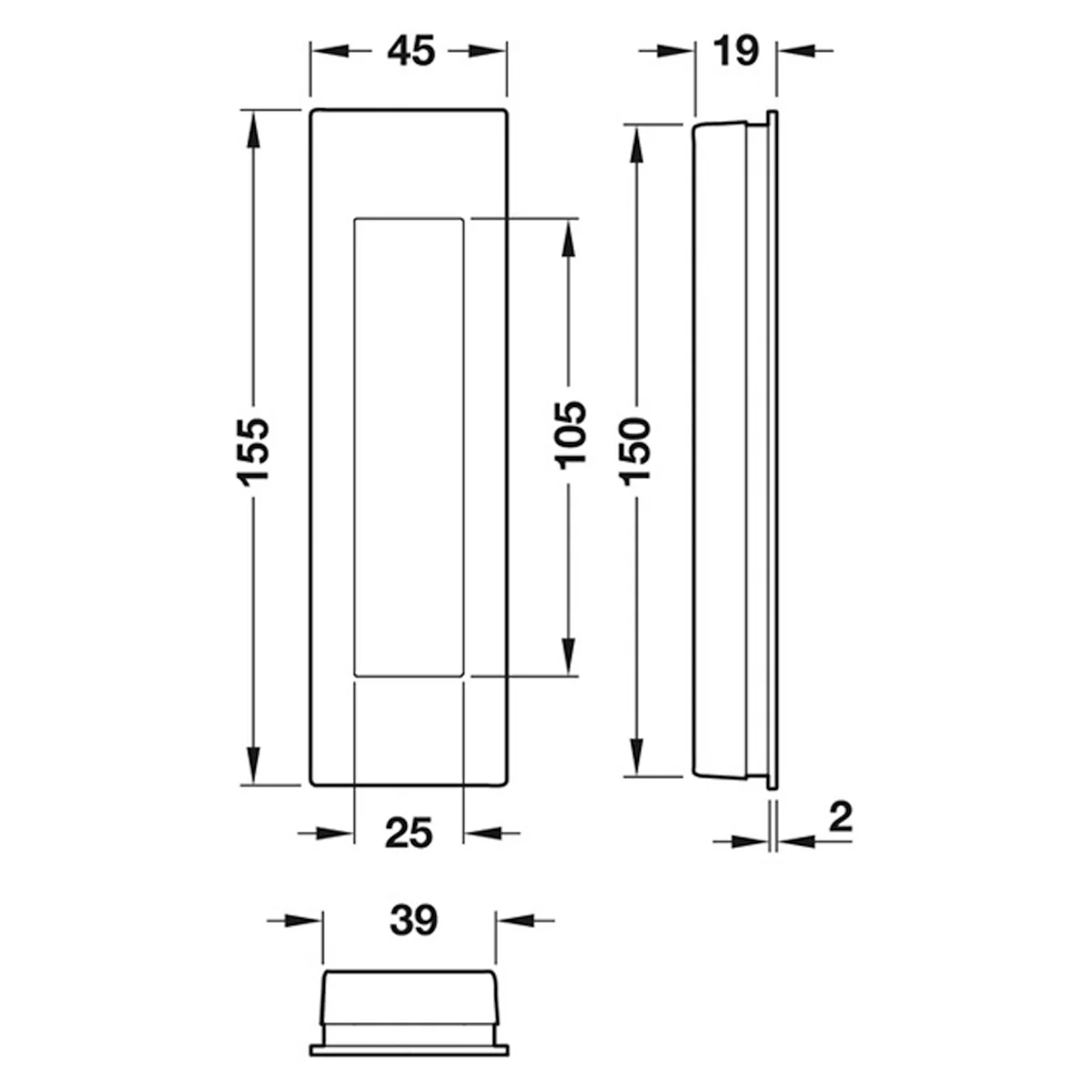 FSB4251 FLUSH PULL HND OPEN SSS - Image 2