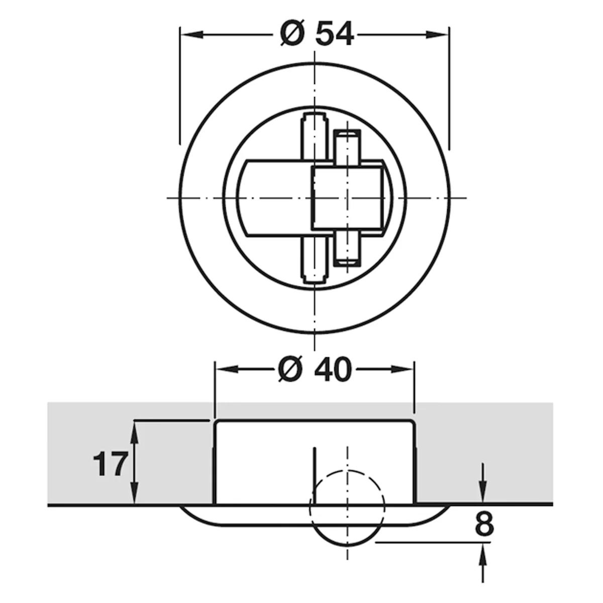 FURN GLIDE D54x17 PL/BLK - Image 2