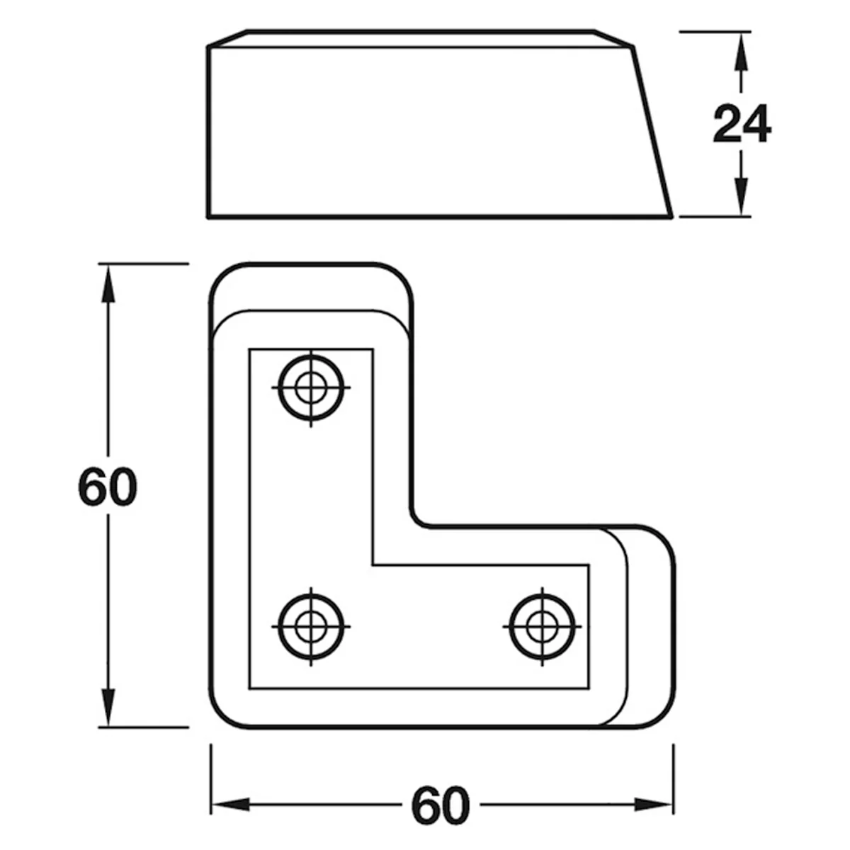 FURNITURE FOOT 60x60x24 PL/SLV - Image 2