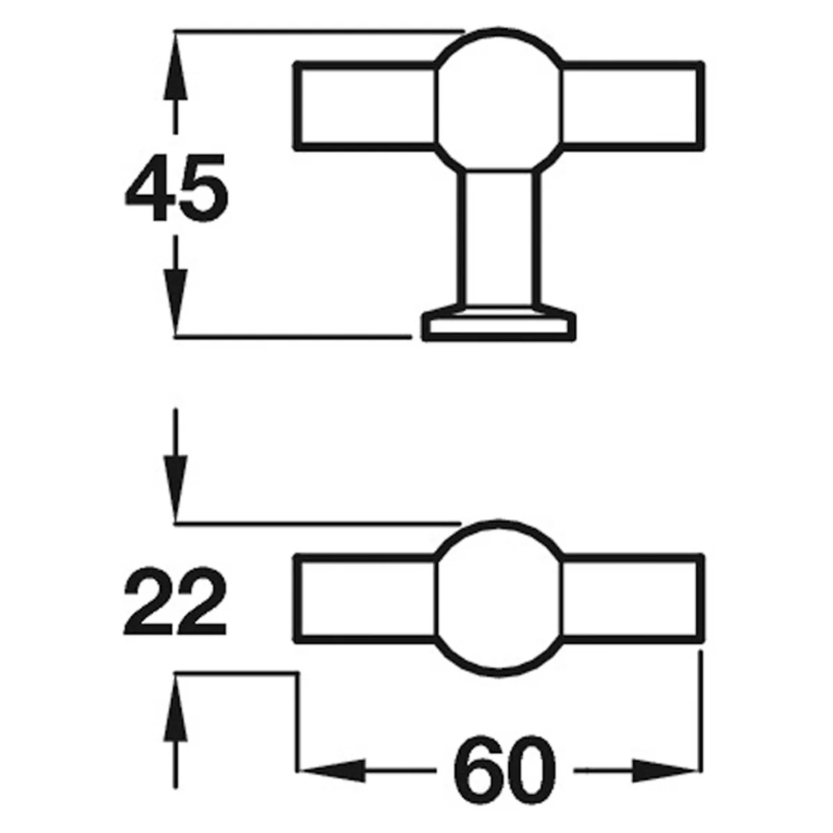GEMINI PULL HANDLE 60x22x45 ZA/BNI - Image 2